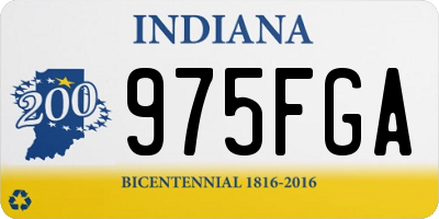 IN license plate 975FGA