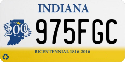 IN license plate 975FGC