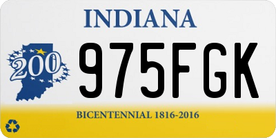 IN license plate 975FGK