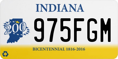 IN license plate 975FGM