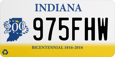 IN license plate 975FHW