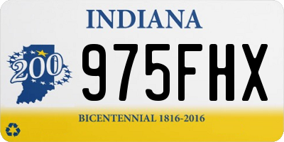 IN license plate 975FHX