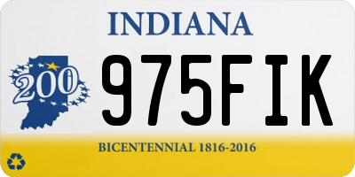 IN license plate 975FIK