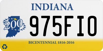 IN license plate 975FIO