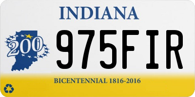 IN license plate 975FIR