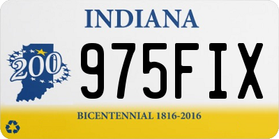 IN license plate 975FIX