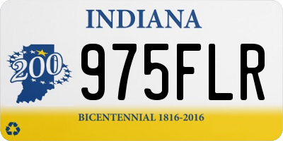 IN license plate 975FLR
