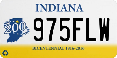 IN license plate 975FLW