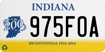 IN license plate 975FOA