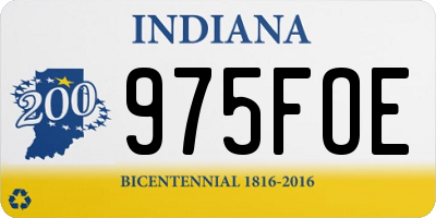IN license plate 975FOE