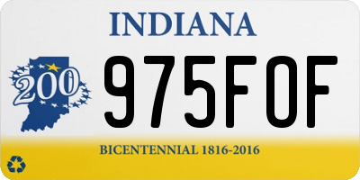 IN license plate 975FOF