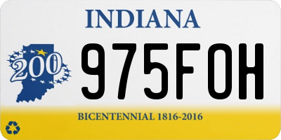 IN license plate 975FOH