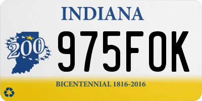 IN license plate 975FOK