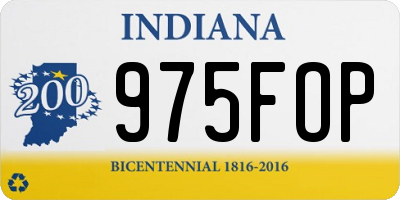 IN license plate 975FOP