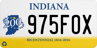 IN license plate 975FOX
