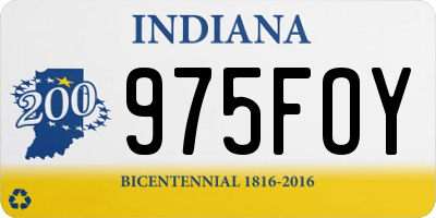 IN license plate 975FOY