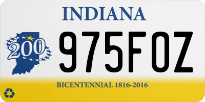 IN license plate 975FOZ