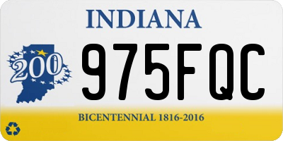 IN license plate 975FQC