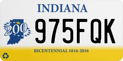 IN license plate 975FQK