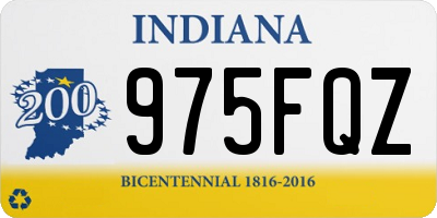 IN license plate 975FQZ