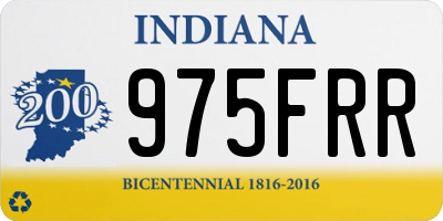 IN license plate 975FRR