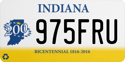 IN license plate 975FRU