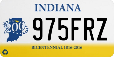 IN license plate 975FRZ