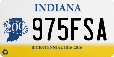 IN license plate 975FSA