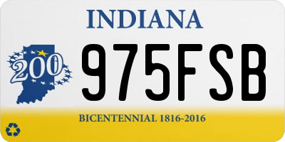 IN license plate 975FSB