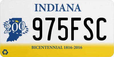 IN license plate 975FSC