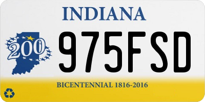IN license plate 975FSD