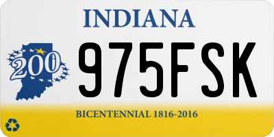 IN license plate 975FSK