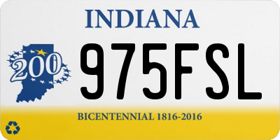 IN license plate 975FSL