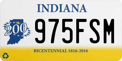 IN license plate 975FSM