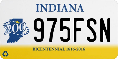 IN license plate 975FSN
