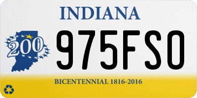 IN license plate 975FSO
