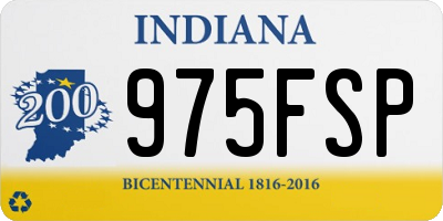 IN license plate 975FSP