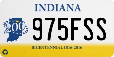 IN license plate 975FSS