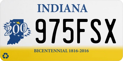 IN license plate 975FSX