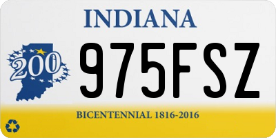 IN license plate 975FSZ