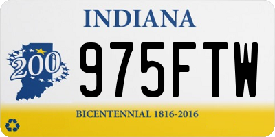 IN license plate 975FTW