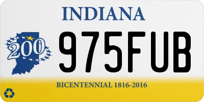 IN license plate 975FUB