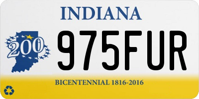 IN license plate 975FUR