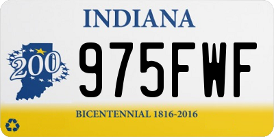 IN license plate 975FWF