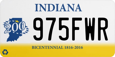 IN license plate 975FWR