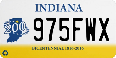 IN license plate 975FWX