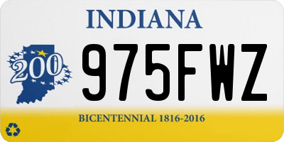IN license plate 975FWZ