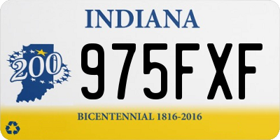 IN license plate 975FXF