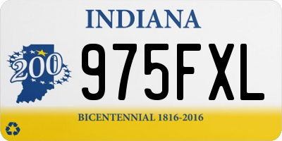 IN license plate 975FXL