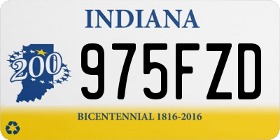IN license plate 975FZD